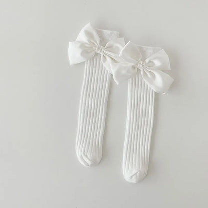 Satin bow socks