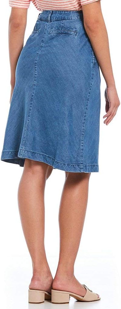 A Loves a Vintage Blue Button Front Chambray Skirt (Small)