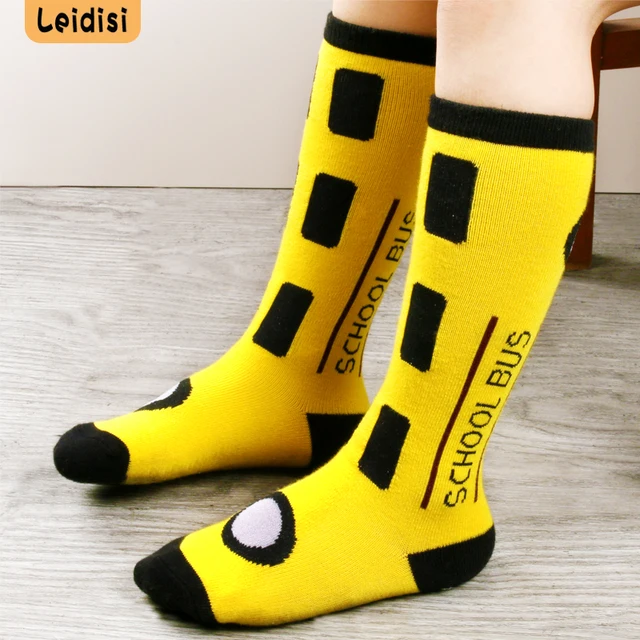 School bus knee high socks