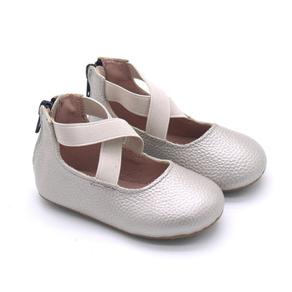 Greta Ballet Flat lichee leather