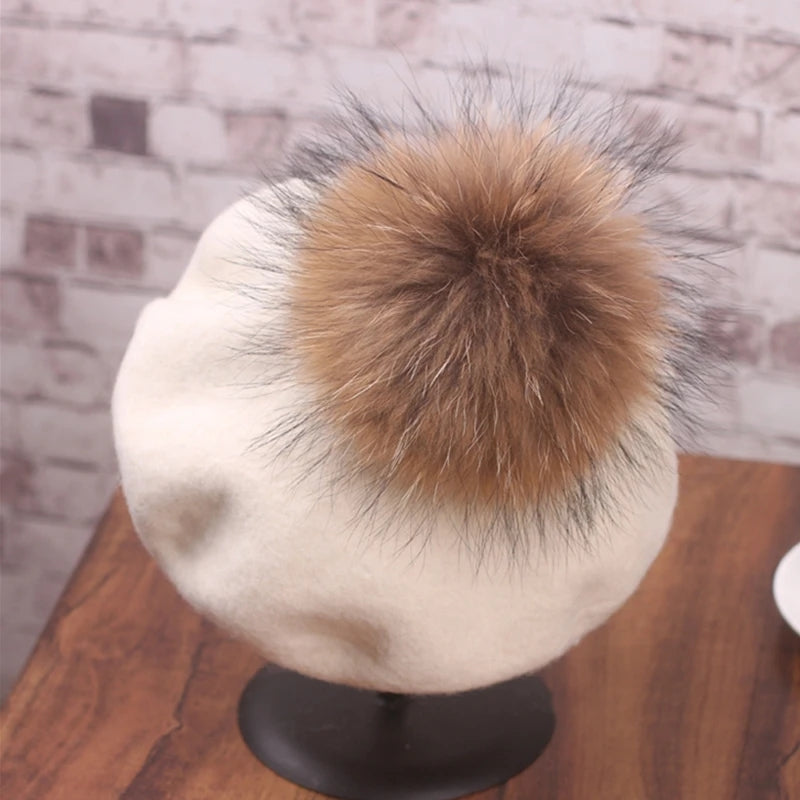 Fur pom beret - Adult