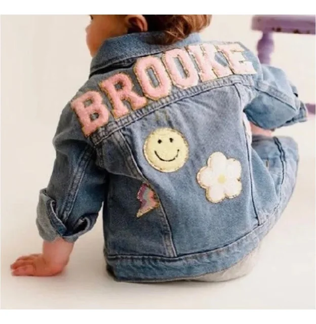 Chenille patches for personalized denim jacket