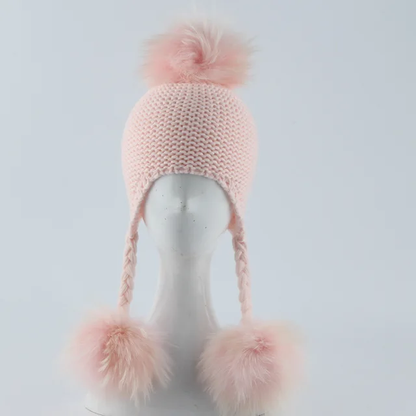 Triple pom crochet hat and scarf set
