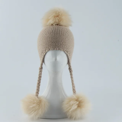 Triple pom crochet hat and scarf set