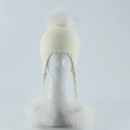 Triple pom crochet hat and scarf set