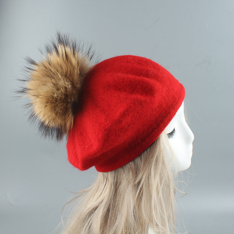 Fur pom beret - Adult