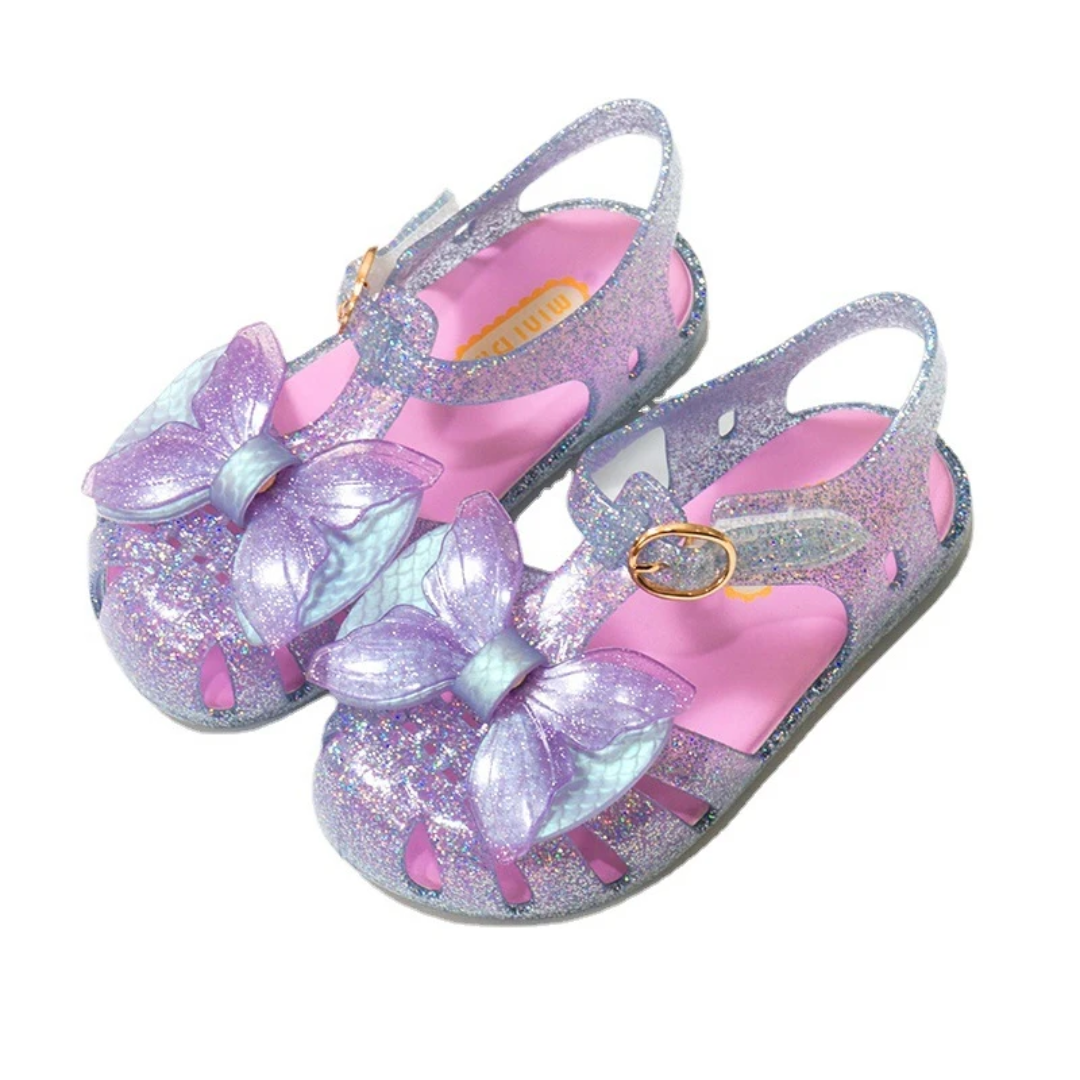 Mermaid tail bow jelly sandals