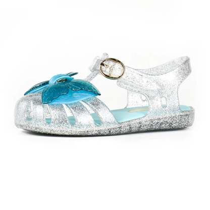 Mermaid tail bow jelly sandals