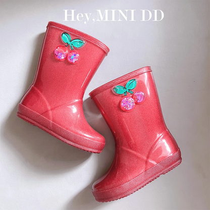 Princess and cherry rain boots