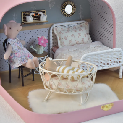 Maileg Mouse 1:12 Iron Cradle with Mat Blanket Set