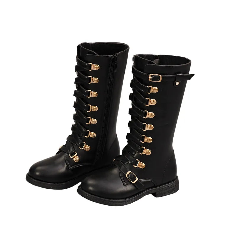 Mikayla motorcycle tall combat boots