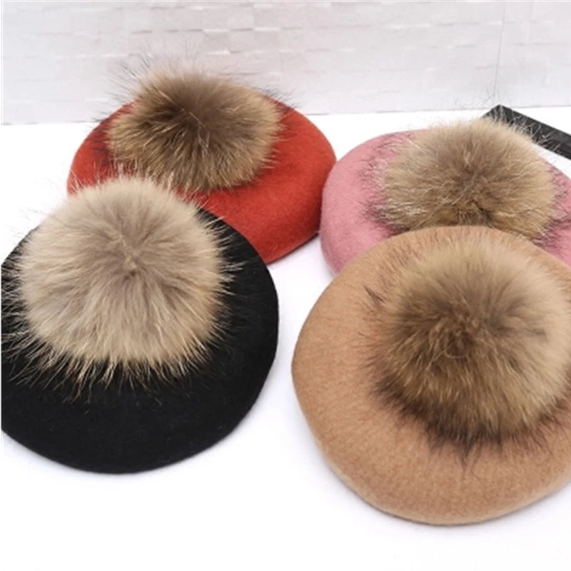 Fur pom beret - Adult