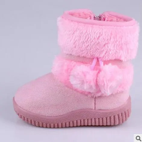 Fuzzy Pom Pom boots (purple, hot pink, beige, light pink dark brown)