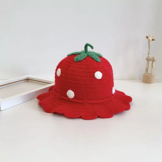 Strawberry crochet hat