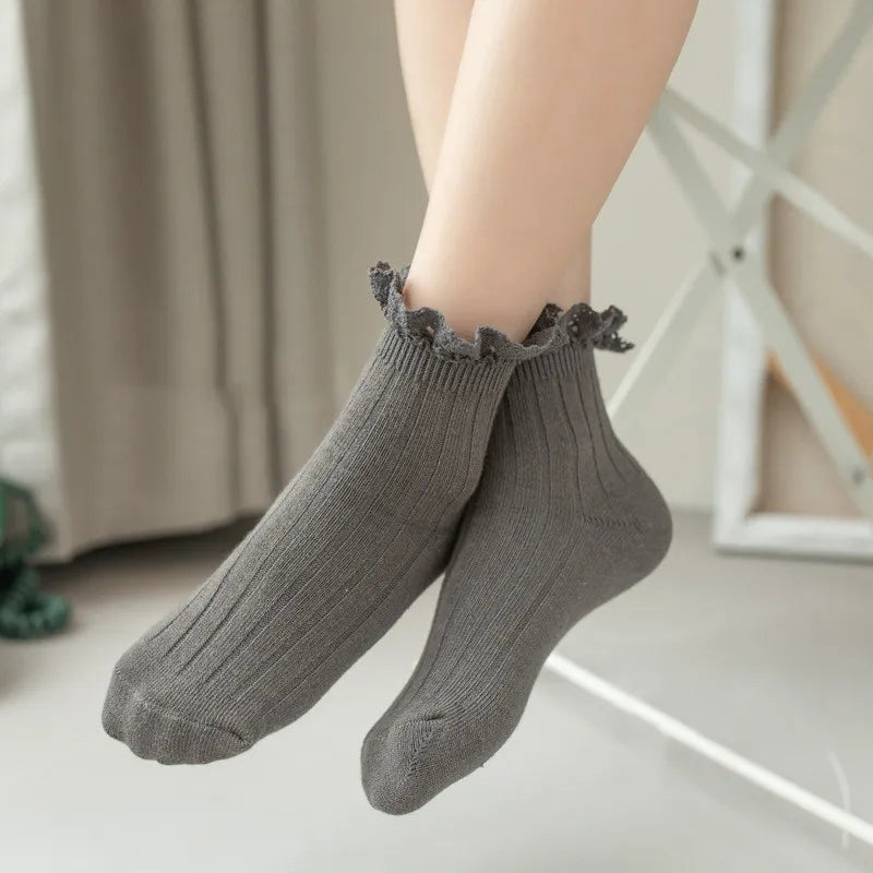 Fall lace top ankle socks