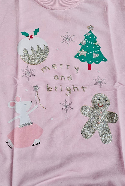 Merry and bright pink Christmas shirt