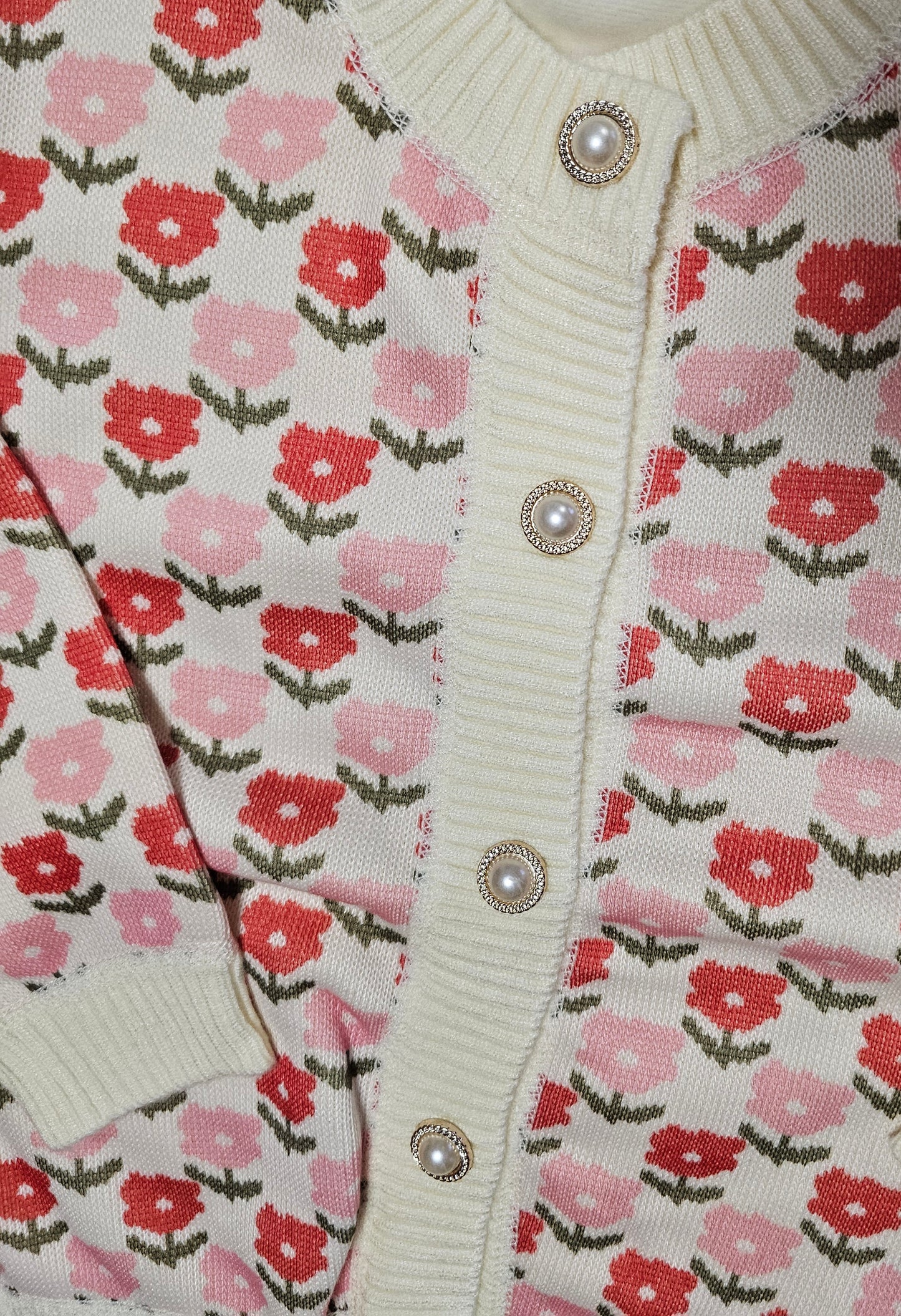 Emma button up cardigan (bows, strawberry, flowers)