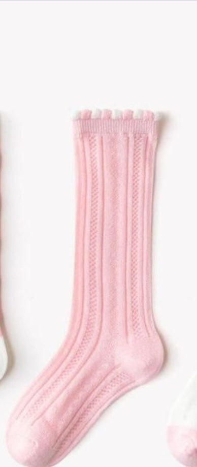 Spring strawberry - tulips - bows mesh socks