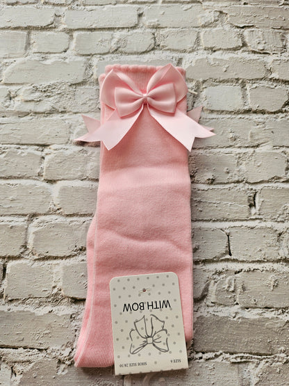 Double bow knee high socks