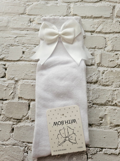 Double bow knee high socks