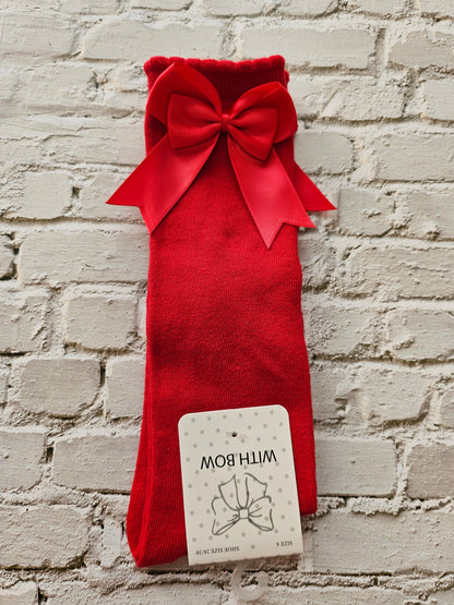 Double bow knee high socks