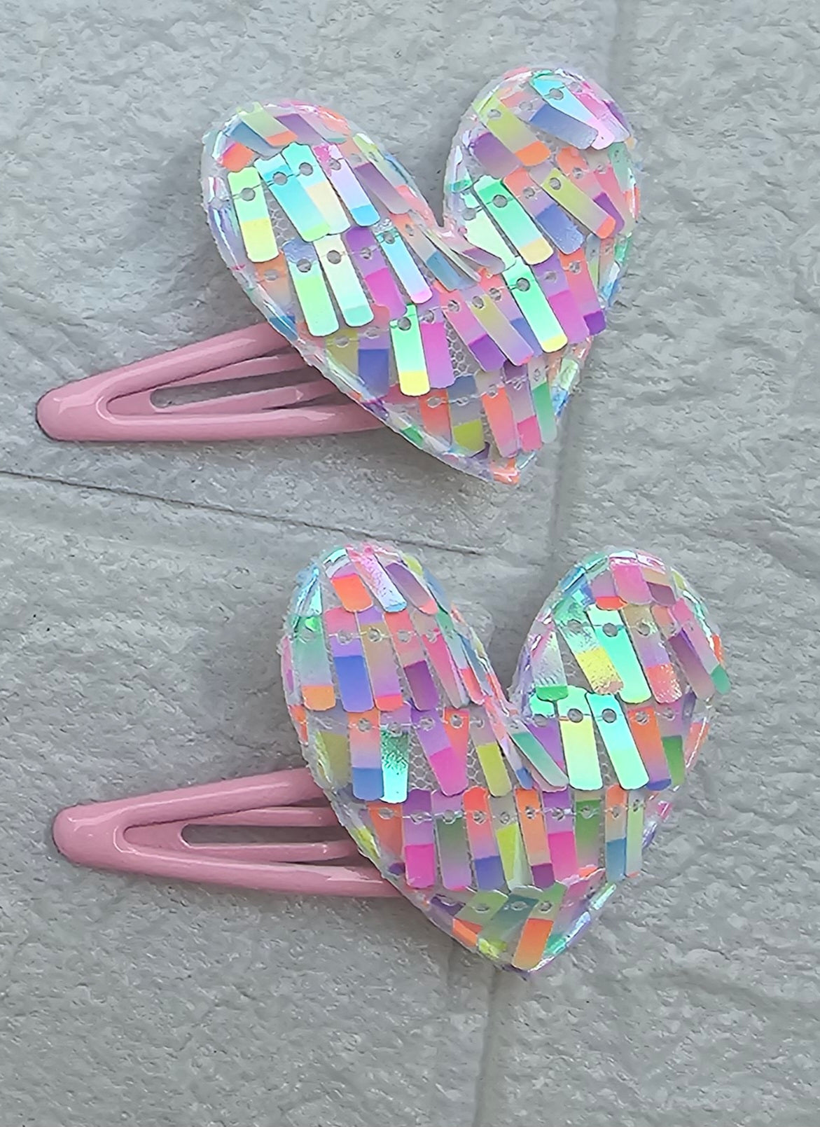 Sequin hair clips - heart, star, butterfly