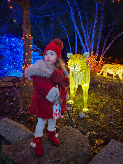 Father Christmas Fur Pom Pom Coat