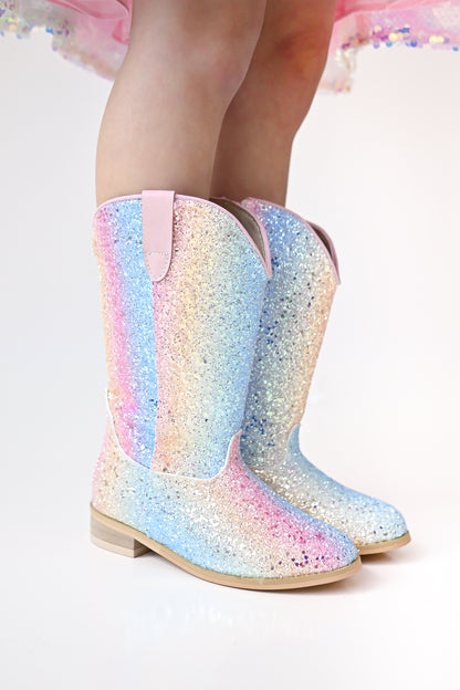 Everything that glitters ombre pastel Boots - RUNS SMALL SIZE UP