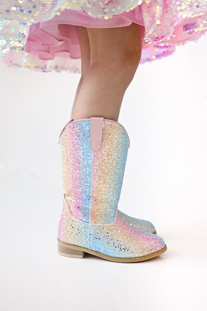 Everything that glitters ombre pastel Boots - RUNS SMALL SIZE UP