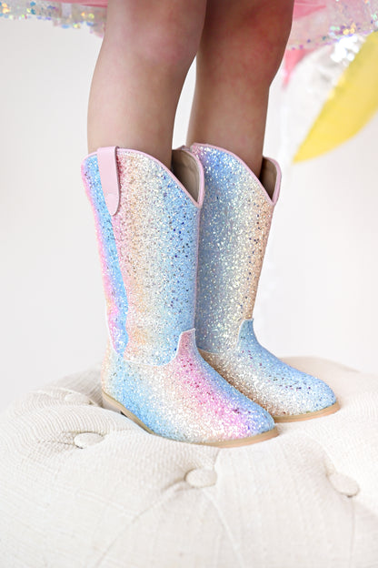 Everything that glitters ombre pastel Boots - RUNS SMALL SIZE UP