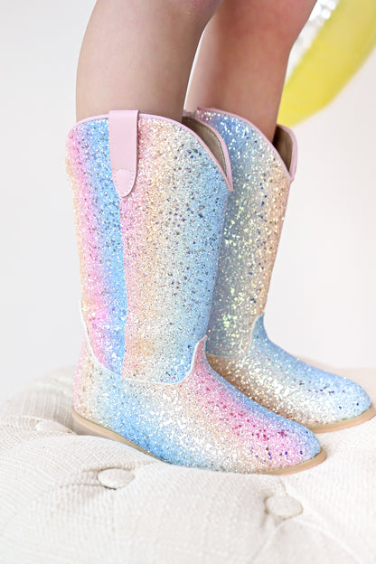 Everything that glitters ombre pastel Boots - RUNS SMALL SIZE UP
