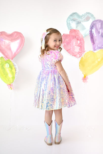 Everything that glitters ombre pastel Boots - RUNS SMALL SIZE UP
