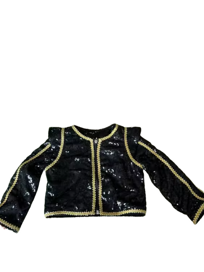 Kpop black gold cropped sequin jacket READY TO SHIP