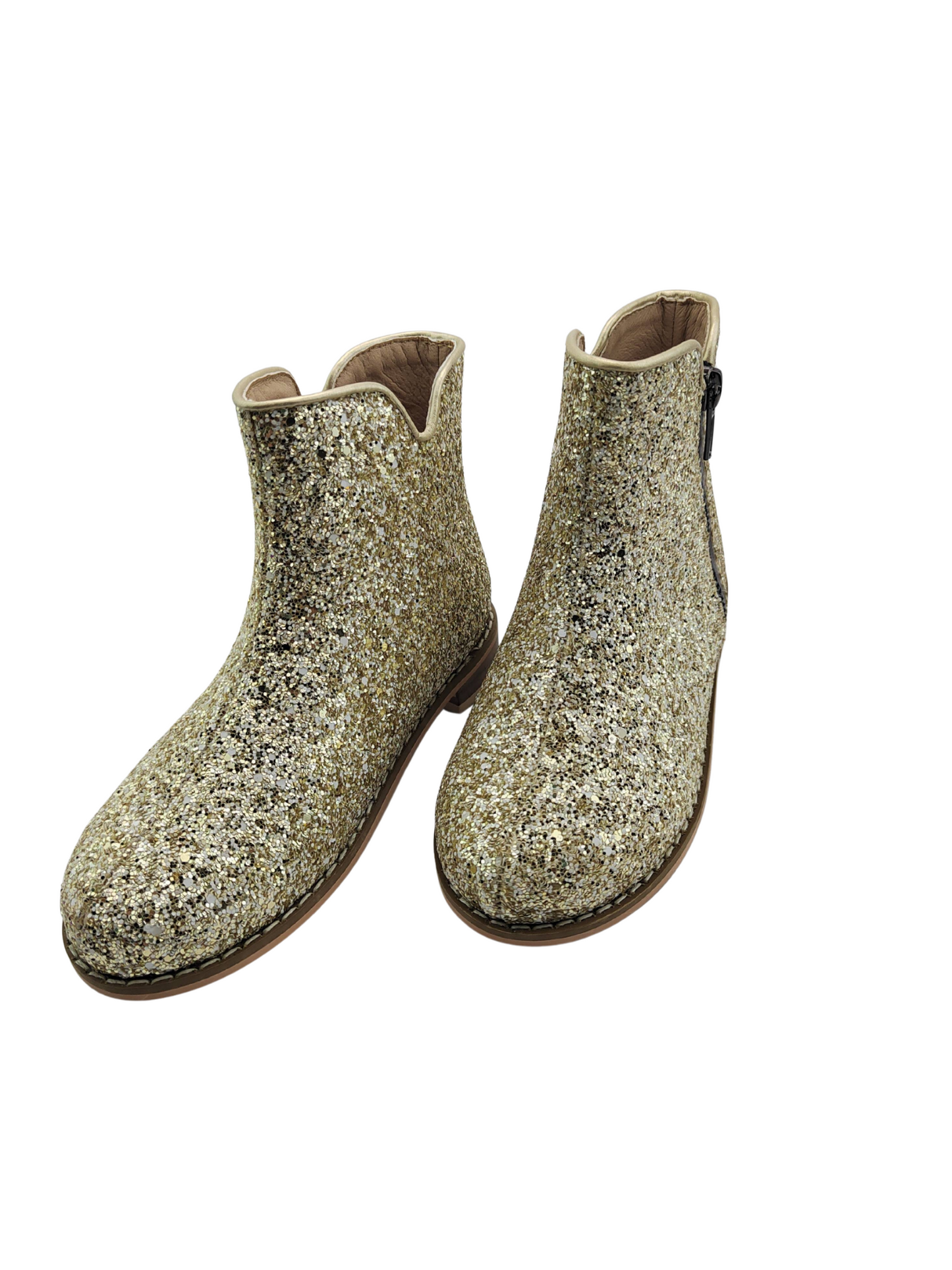 Golden glow glitter boots