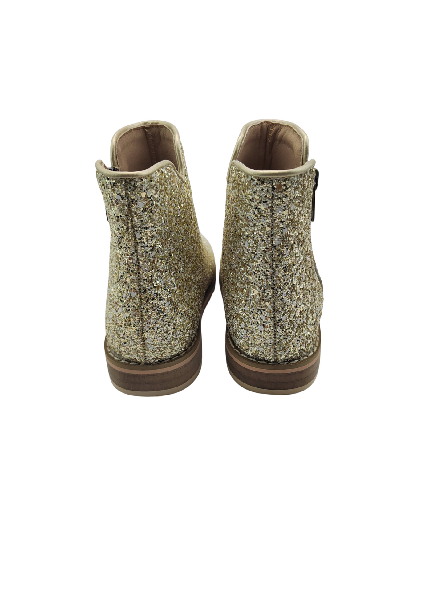 Golden glow glitter boots