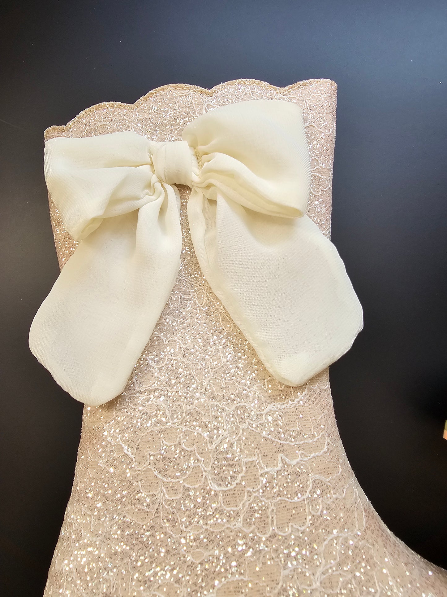 Sugarplum bow lace boots