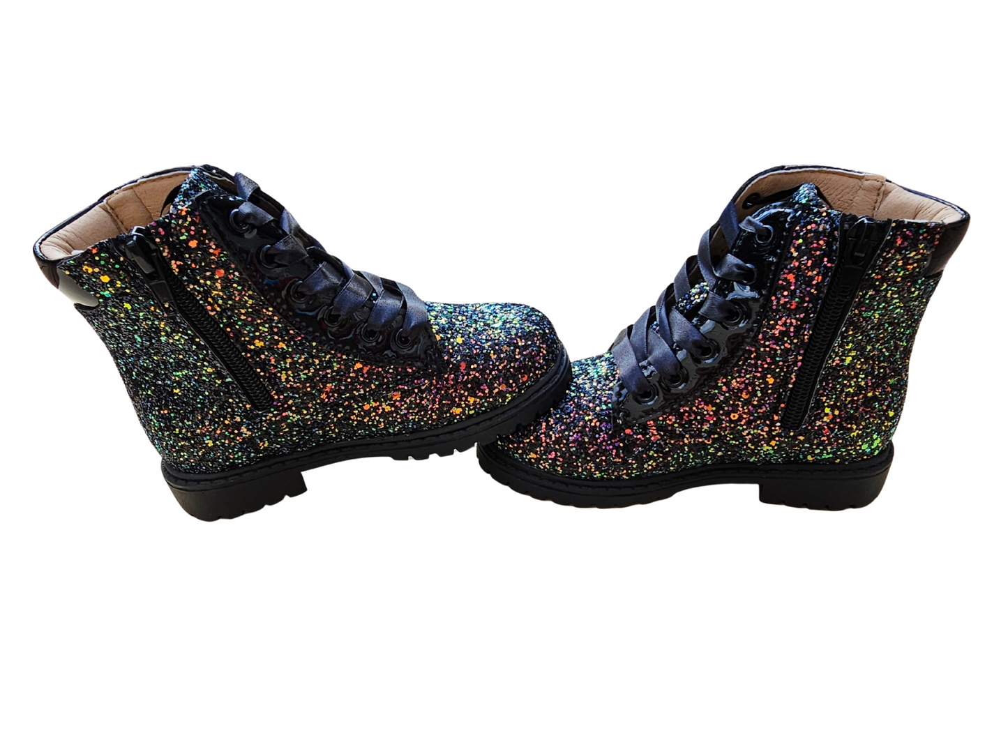 Sparkle squad glitter combat boots