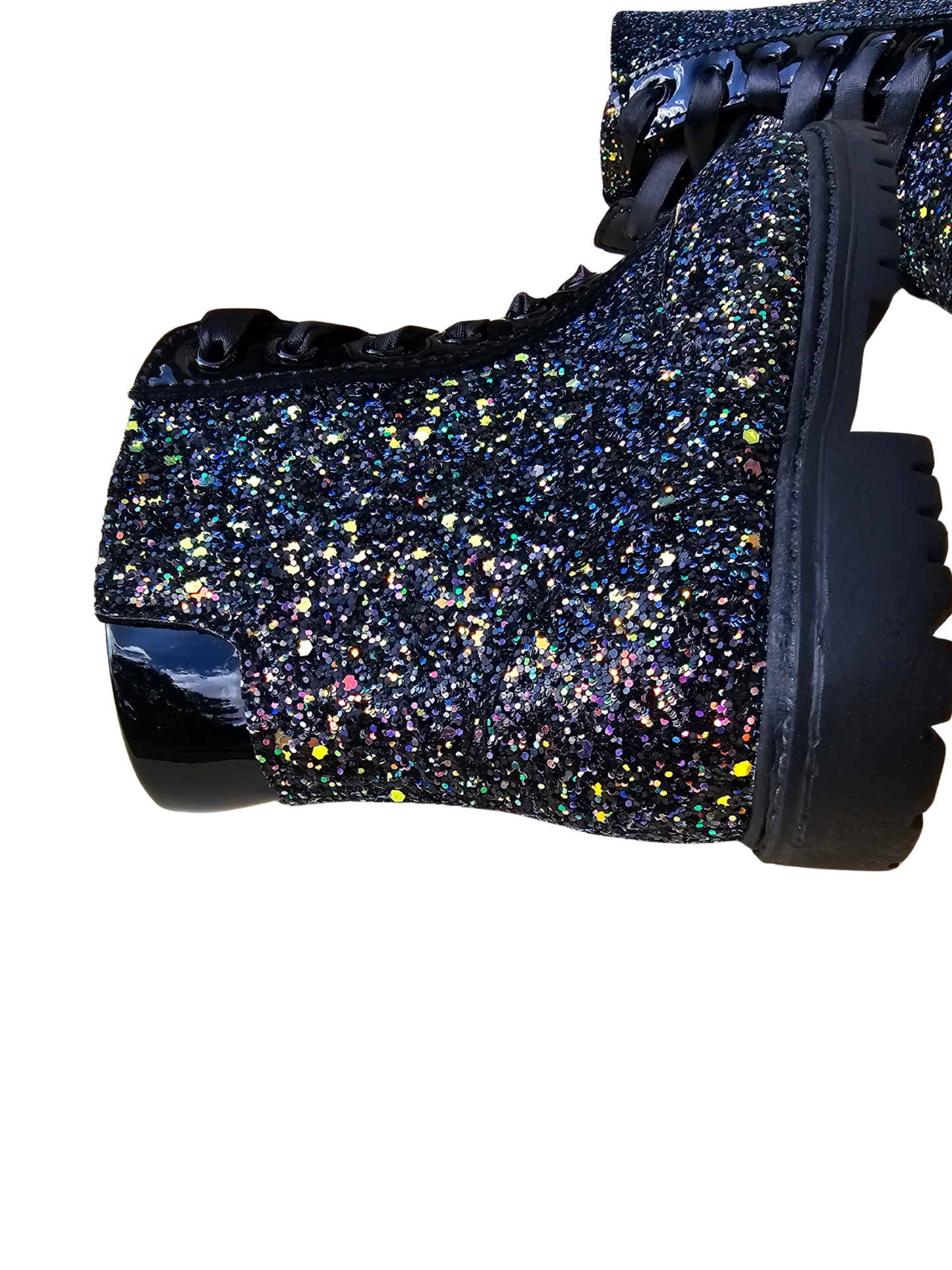 Sparkle squad glitter combat boots