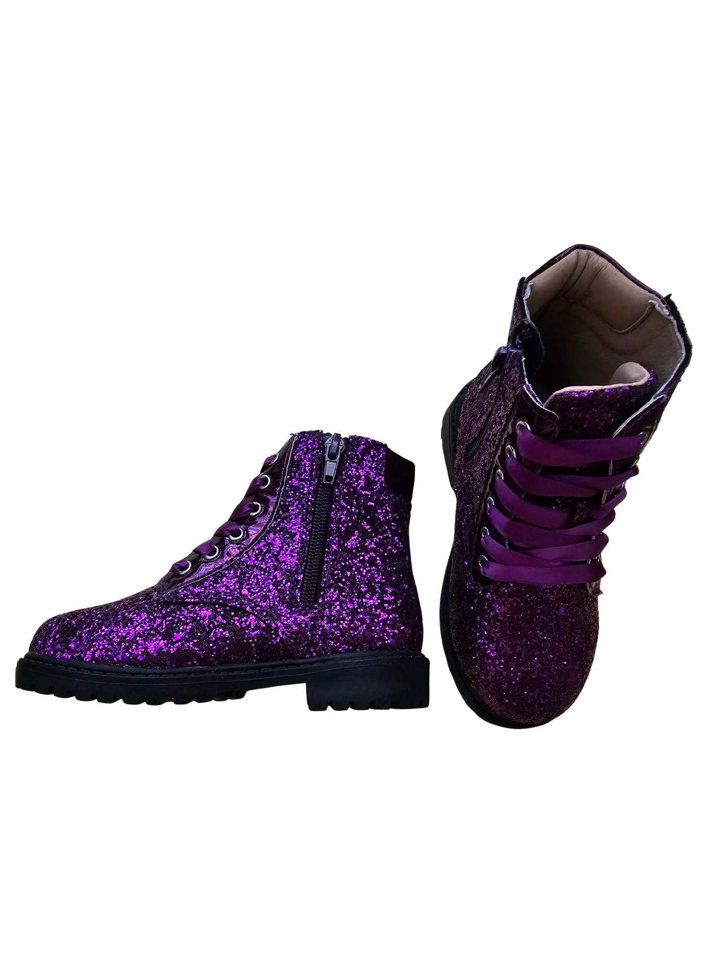 Sparkle squad glitter combat boots