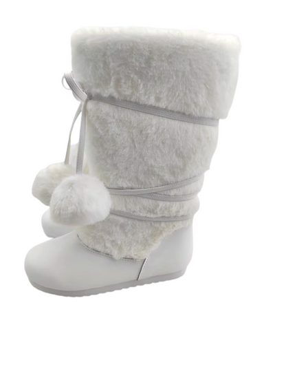 Snowball Pom Pom Fur Boots Girls & Womens