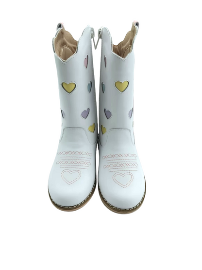 Confetti hearts embroidered cowboy boots