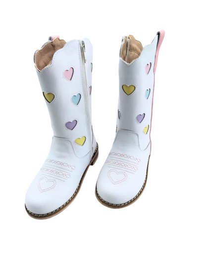 Confetti hearts embroidered cowboy boots