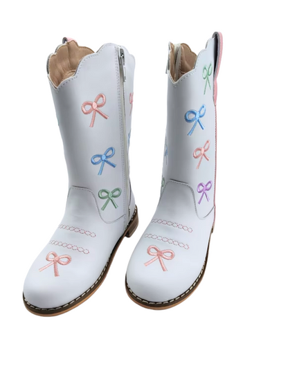 Rodeo Ribbons Bow embroidered cowboy boots