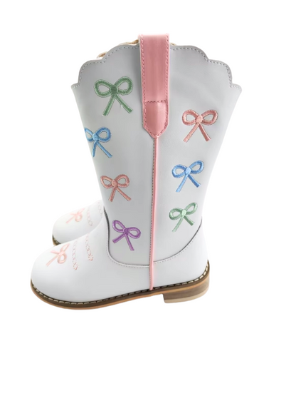 Rodeo Ribbons Bow embroidered cowboy boots