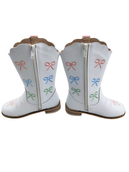 Rodeo Ribbons Bow embroidered cowboy boots
