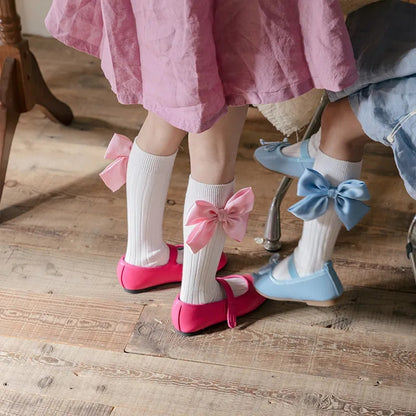 Satin bow socks