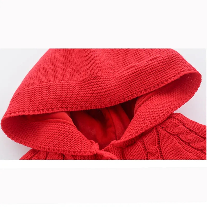 Red sweater hooded cape