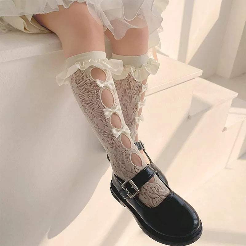 Bow lace stockings