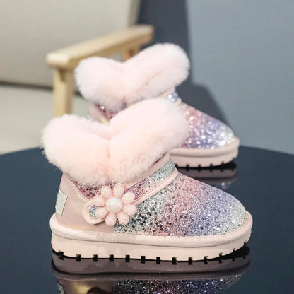 Frost Glitter Winter furry boots