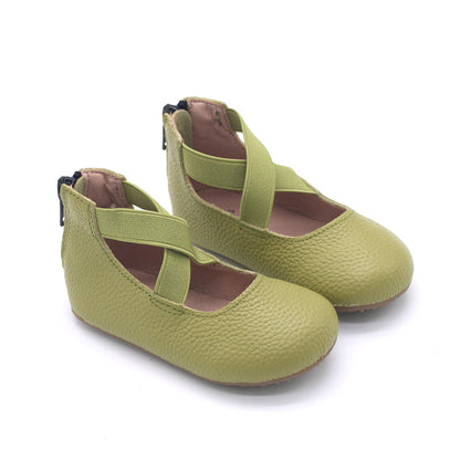 Greta Ballet Flat lichee leather
